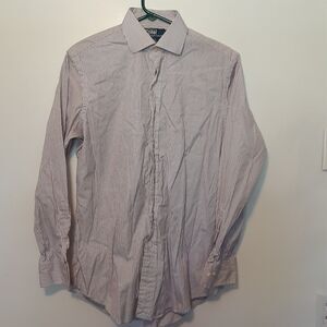 Polo Ralph Lauren Shirt Men's 15.5 32/33 Regent Custom Fit Stripe Button Up